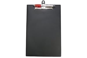 GGM Morsettiera DIN A4 nero (Made in Germany) con supporto per Penna a sfera incl. penna a sfera