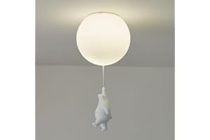 OXFUZZ Nordico Salotto Studio Luci A Palloncino Stanza Dei Bambini Plafoniera E27 Orso Lampada Da Soffitto Cameretta Lampade Ragazzo Ragazza Illuminazione Interna Lampadina G9 Lampadario Ø25CM,[Energetica A]