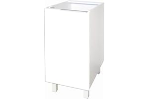 Berlioz Creations CP4BBM Unterschrank für Küche mit Tür, in sehr mattem Weiß, 40 x 52 x 83 cm, 100 Prozent französische Herstellung