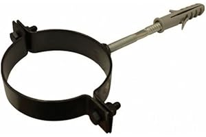 WITHOUT BRAND / GENERIC COLLARE Ø 80 FASCETTA MURALE REGGITUBO PER STUFE NERO OPACO CANNA FUMARIA STUFA A PELLET MADE IN ITALY