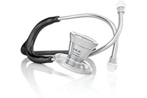 MDF Instruments ProCardial Lekki tytanowy stetoskop kardiologiczny, dla dorosłych, podwójna flaga, czarna rurka, 30-letnia , bezpłatne części zamienne do dożywotniego (MDF797T11)