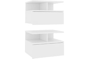 vidaXL Svävande sängbord 2 st vit 40x31x27 cm konstruerat trä