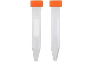 Uotyle 10ML Test Tubes, 100PCS Centrifuge Tube With Screw Lids PP Conical Bottoms Centrifuge Sample Tube with Graduated Marks For Lab Specimen and Samples (Orange)