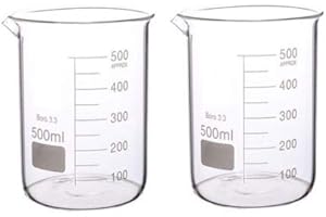 Rocwing Becher Graduato in Vetro Borosilicato 3.3 (500ml, 2 in a pack)