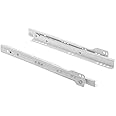 Just Accessories – High Quality Roller Drawer Slides/Runners Bottom Fix Metal White 450mm 1 Set