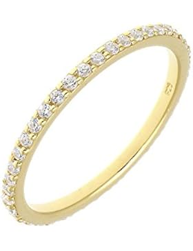 Leaf Ring Memory mit Zirkonia Sterling Silber, size: 50(15.5) - 60(19.1)