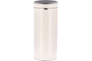 Brabantia - Touch Bin 30L - Grande Poubelle pour la Cuisine - Ouverture Soft-Touch - Seau Intérieur Amovible - Antidérapant - Recyclage Facile - Sacs Poubelles Inclus - Soft Beige - 30 x 32 x 72 cm