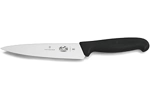 Victorinox Fibrox Cuchillo de cocina, cuchillo universal ancho para fruta y verdura, 15 cm, hoja recta, afilado, acero inoxidable, negro