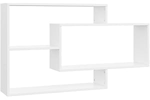 vidaXL Estantes de Pared Contrachapada Mobiliario Decoración Ideal Elegante Práctico Versátil Atractivo Robusto Duradero Resistente Blanco 104x20x58,5