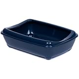 Katzentoilette Schale 42 cm C132 mit Rand dunkelblau Unterschale dunkelblau