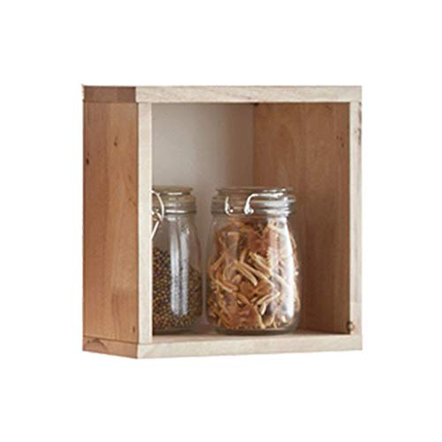 YT-ER shelf storage racking Floating Shelf Wooden Wall Shelf Simple Modern Decorative Creative Cube Storage Rack Storage Box for Living Room Wall Grocery Rack Wall Mount Bear heavy weight High capaci