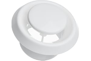 EUROPLAST Ø 100mm Diffuseur Réglable - Vanne Universelle d'Alimentation/Echappement - Grille de Ventilation - Plastique ABS Blanc