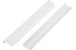 Ndjiloik 10 Stück Versteckter Türgriff Schrankgriffe Möbelgriffe Aluminiumlegierung für Kleiderschrank Tür Schubladen, Weiß,Gesamtlänge 300MM