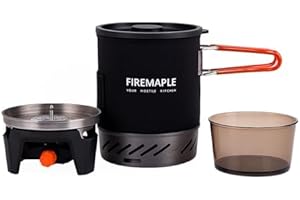 Fire-Maple Backpacking and Camping Stove Gas System | Outdoor Propane Cooking Gear | Portable Pot/Jet Burner Set | Ideal for Hiking, Trekking, Fishing, Outdoors (Black)