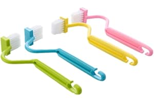 DGOSPSTIME Brosse de Toilette pour Salle de Bain, Brosse de Toilette avec poignée Longue en Plastique,Plastique Courbé WC Brosse V Type Brosse Toilette WC,Brosse et Support de Toilette V Brosse 3 pcs