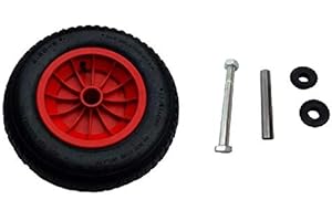 KETOPLASTICS 14" REPLACEMENT PNEUMATIC WHEELBARROW WHEEL 3.50/4.00-8 (130MM AXLE SET)