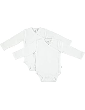 JOLO Underwear Unisex Wickelbody langarm im Doppelpack aus reiner strapazierfähiger Baumwolle zum Sparpreis