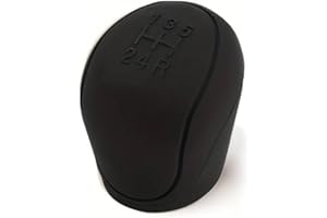 AMBIROSE FASHION 5 Speed Gear Knob Cover, Universal Car Shift Knob Cover, Upgraded TPU Silicone Gear Stick Cover Head for Manual Automatic Car Gear Shift Knob - Jet Black