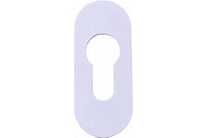 STAHL-DESIGN-TEBART Roseta adhesiva ovalada PZ de aluminio – autoadhesivo con 3M VHB – RAL 9016 blanco – resistente a la intemperie y sin taladrar – para puertas interiores y exteriores – Accesorios duraderos para