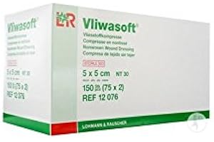 LOHMANN & RAUSCHER Compresses non tissées Vliwasoft® Dimension 5 x 5 cm boite 40 sachets x 5-94209- Certifié France Medical Industrie
