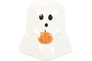 SJ TRADERS Ghost Shaped Oil Burner with Pumpkin, Halloween Decorations, Essential Oils and Fragrance Scented Melter, Aromatherapy Ornaments for Home Decor, Witchcraft