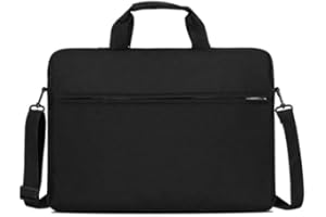 FATASH 15.6 Inch Laptop Sleeve Case | Waterproof Slim Shoulder Messenger Briefcase Bag with Handle, Padded Strap & Accessories Compartment for Work Compatible MacBook HP Dell Lenovo Asus Acer - Black