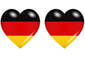 Akachafactory 2 x naklejka naklejka flaga flaga serca D Niemcy