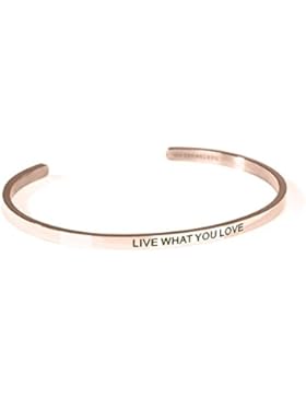 URBANHELDEN - Armreif mit Gravur - Damen Schmuck Inspiration Motivation - Verstellbar, Edelstahl - Armband mit...