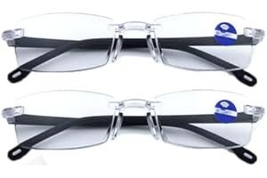 GEDRACKPMYN Lunettes de presbytie anti-lumière bleue à changement de couleur, lunettes de lecture à zoom automatique, lunettes à réglage automatique à mise au point claire anti-fatigue oculaire (2 pièces)