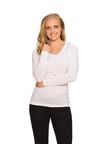 From Merino With Love100% Pure Merino Wool - Long Sleeve Thermal Top - New Zealand Made - Warm & Comfortable Scoop Neck Slim Fit Base Layer