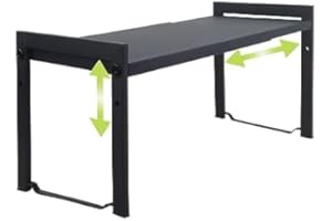 ZENMAARKET Étagère Cuisine Extensible 35-66 cm - Rangement Épices Cuisine Réglable et Empilable pour Comptoir,Réglable pour Placard,Étagère d'armoire extensible - Solution de Stockage Culinaire(1 paquet noir M)