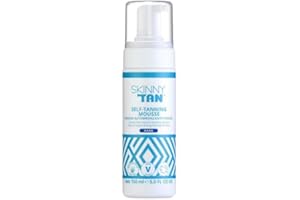 Skinny Tan Dark Mousse 150ml, Instant Fake Tan Mousse, Coconut and Vanilla Aroma, Cruelty Free & Vegan Skincare for Radiant Natural Glow - Easy to Apply
