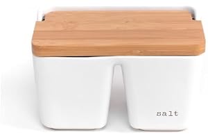 D,CASA Salero y azucaro Cocina Blanco Minimalista de Ceramica - Salero Doble