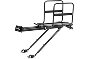 Wopohy Portaequipajes para Bicicleta de montaña, portaequipajes para Bicicleta de Aluminio Ajustable con luz Trasera con luz reflectora para Bicicleta de montaña