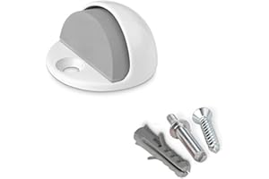 INOFIX 66646 Tope Puerta Metálico con Tornillo, Blanco