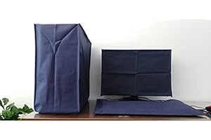 ALHBEJT Staubschutzhülle für Computer-Monitor, Tastatur, Computer-Host, PC, staubdicht, 3 Stück, Blau