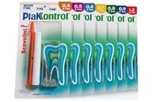Plakkontrol® scovolini per l'igiene dentale con manico intercambiabile - 0,8 mm, conf. 10 pz, peso confezione: ℮ 14 g