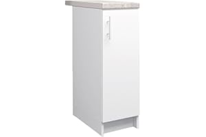 JD Greta Fixed Height 300mm Kitchen Base Cabinet Floor Unit with 38mm Worktop – White Matt