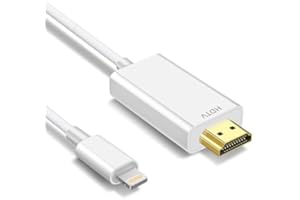 NCGGY HDMI-Kabel für i-Phone,lightn/ing hdmi adapter,zur Übertragung von i-Phone, i-Pad oder i-Pod auf TV, light1ning auf hdmi Anschlusskabel,iOS 17,16,15,14,YouTube-TV-Ausgang,HD-Auflösung 1080P,1m weiß