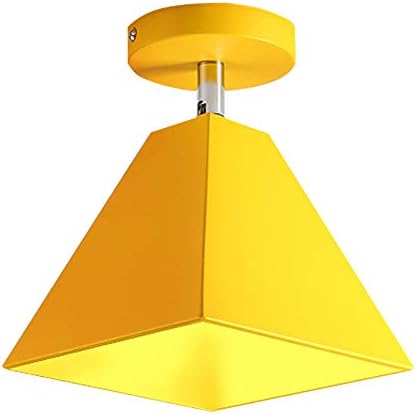 Multicolor Modern Minimalist Ceiling Light Shade Cone Metal Macarons Lampshade for Living Room Children's Room Restaurant Light Fixture Fittings (Yellow)