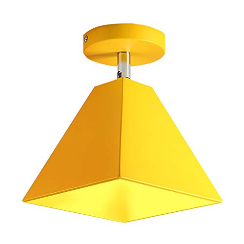Multicolor Modern Minimalist Ceiling Light Shade Cone Metal Macarons Lampshade for Living Room Children's Room Restaurant Light Fixture Fittings (Yellow)