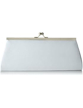 Berydale Damen Satin Handtasche, Clutch Schultertasche mit Zusatzkette und Metallbügel mit Schnappverschluss