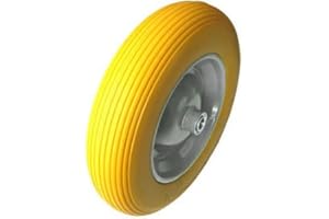 VETO PU Wheel 4.00-8 - Rueda para carretilla con llanta metálica y rodamiento lineal de bolas (400 mm)