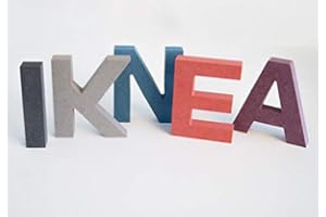 K&L WALL ART Lettres en bois MDF, hauteur 10 cm , bleu, V