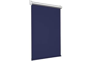 Victoria M. Tenebra Tenda a Rullo Termica Oscurante, Rivestimento Isolante, Montaggio con e senza Fori, Avvolgibile, Blu Scuro, 135 cm x 160 cm (Larghezza x Altezza)