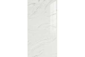 Gilen 10 Pack Large Self Adhesive Wall Tiles, Waterproof Marble Stick On Tiles for Bathroom & Kitchen, Easy Peel & Stick Wall, 60 x 30cm (Pearl White)