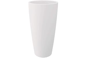 Nicoli Jarrón Alto cilíndrico Style Blanco 3636B 35,8 x 70 h cm para Interior/Exterior