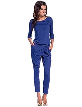 Frauen Overall Jumpsuit 3/4 arm lässigem Bindegürtel ,für Damen klassischer, Elegant und Sporty Figurgestaltungs...