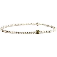 Feines Armband in Silber-Gold, 925 Silber teils vergoldet | Kugelarmband