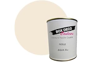 BOX DECO COULEURS Peinture bois intérieur extérieur à base d'acrylique aspect velours-satin Aqua Bois - 750ml, Beige Ficelle